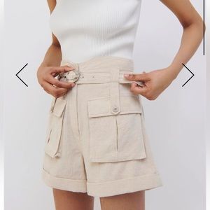 Rami Textured Linen Shorts Simkhai